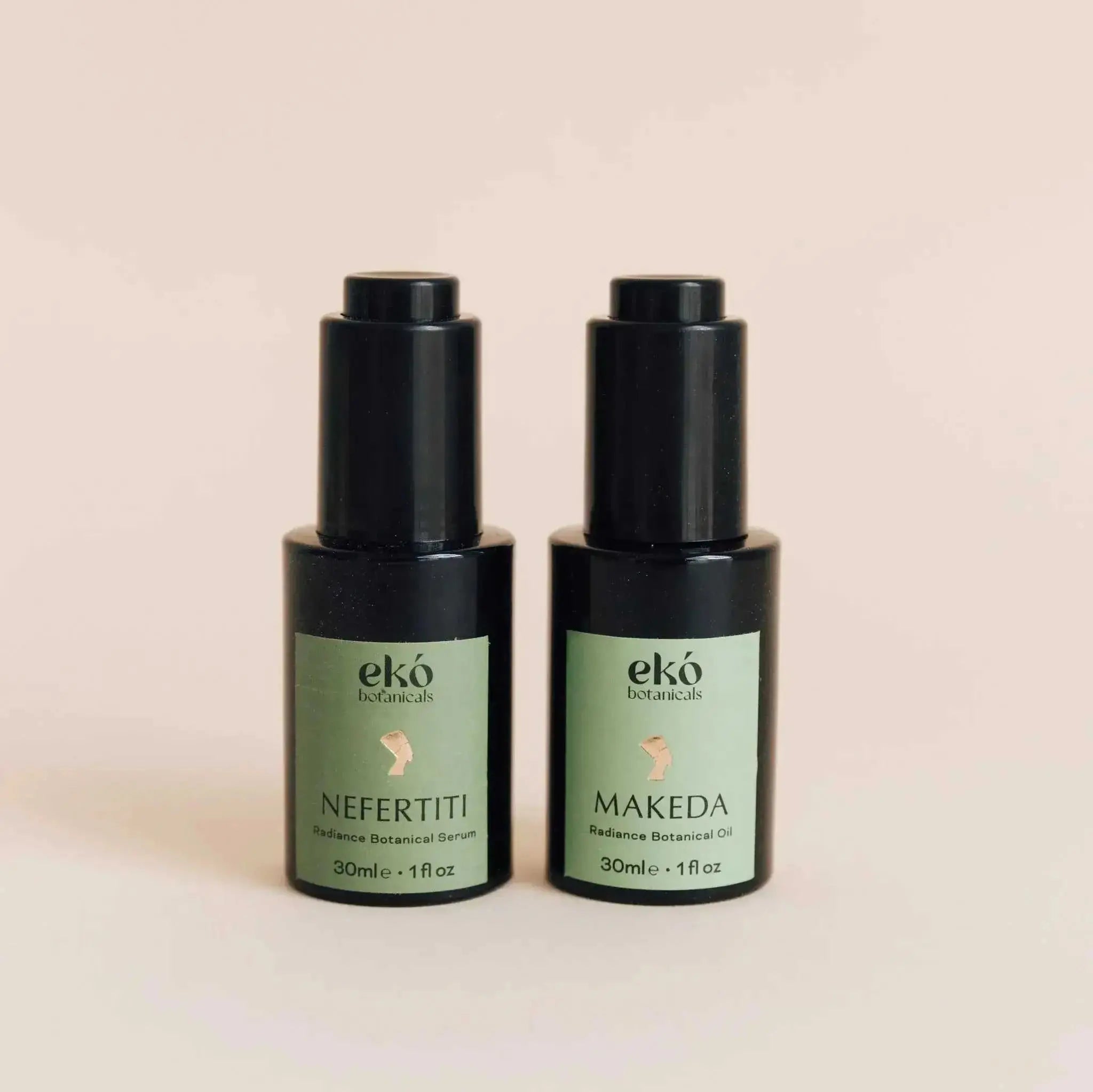 Hydrating and moisturizing serum and oil set for radiant, dewy skin with hyaluronic acid and vitamin E
