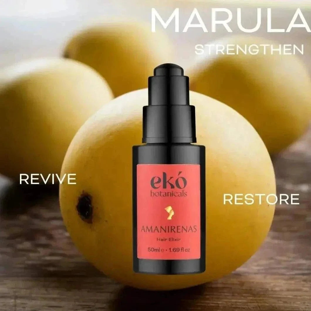 Amanirenas Hair Growth Oil bottle with lemongrass scent and natural ingredients