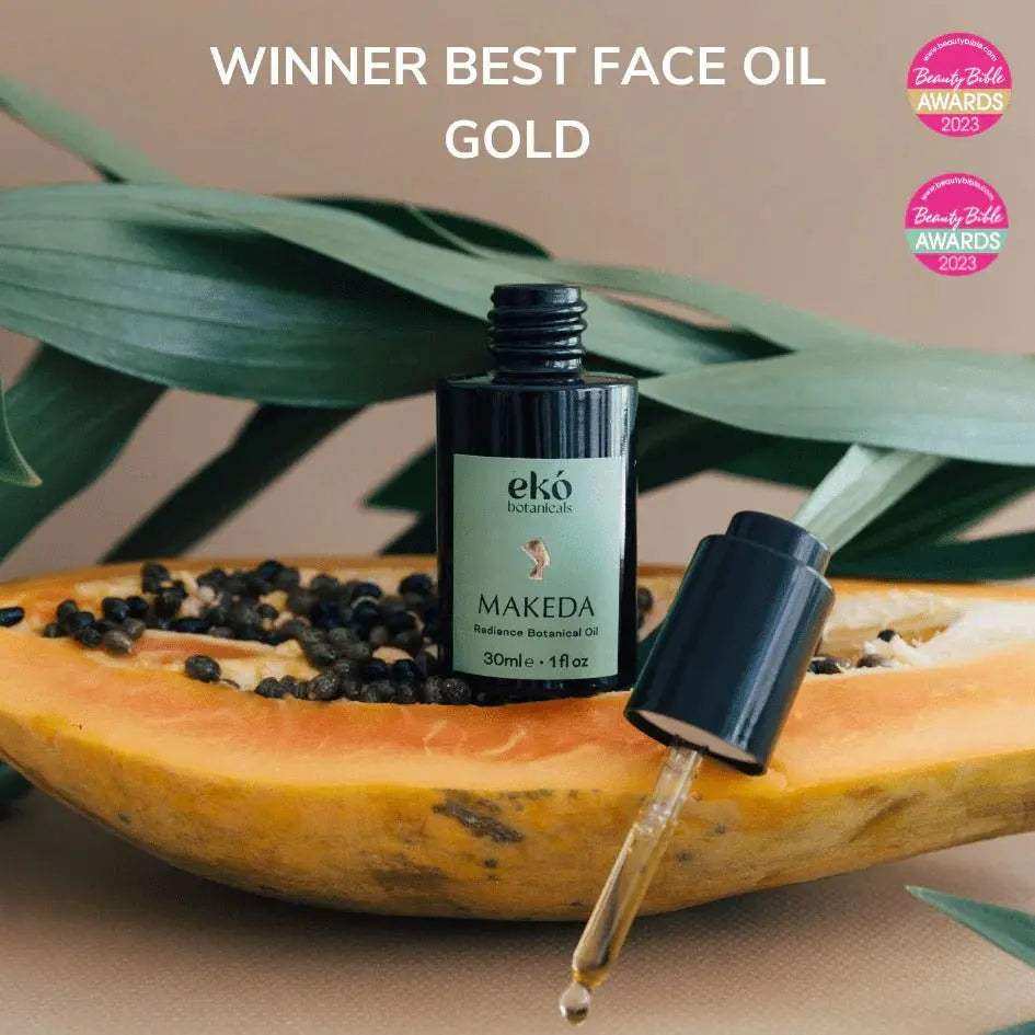 Makeda Radiance Ageless Botanical Oil bottle for skin nourishment