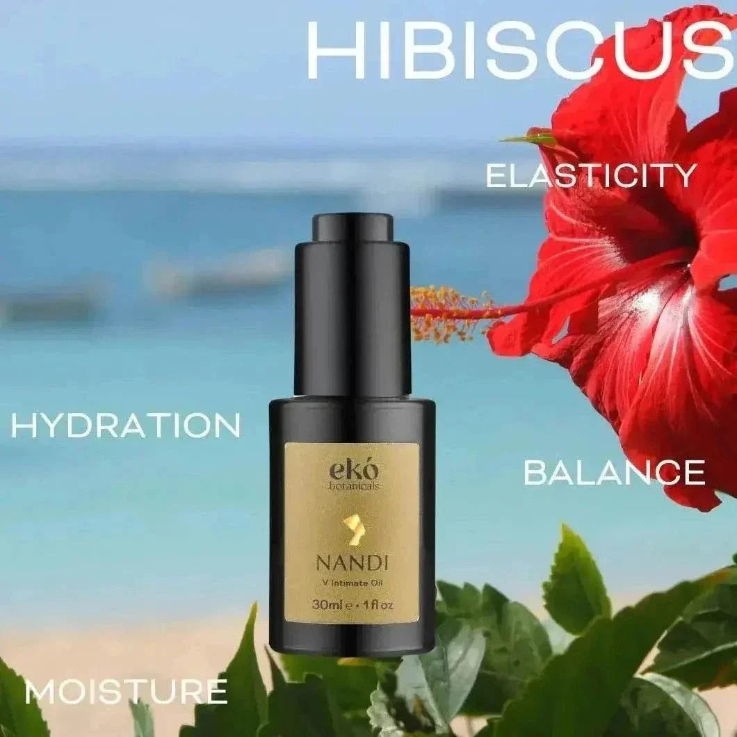 Nandi Vaginal Intimate Oil bottle with organic ingredients for hydration and elasticity